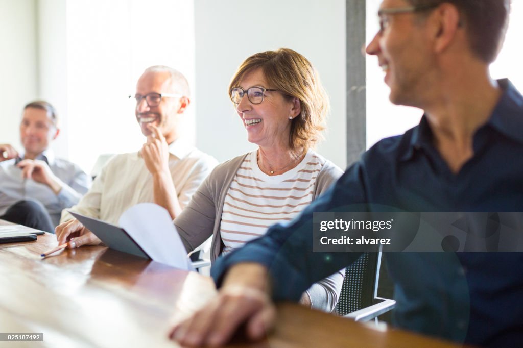 Business people during meeting in board room