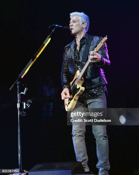 Guitarist Kyle Cook of Matchbox Twenty performs onstage at The Forum on July 31, 2017 in Inglewood, California.