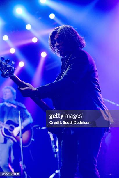 Bass player Brian Yale of Matchbox Twenty performs onstage at The Forum on July 31, 2017 in Inglewood, California.