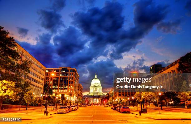 wisconsin state capitol - madison wisconsin stock-fotos und bilder