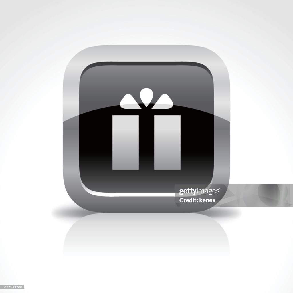 Shopping Mall and Gift Glossy Button Icon