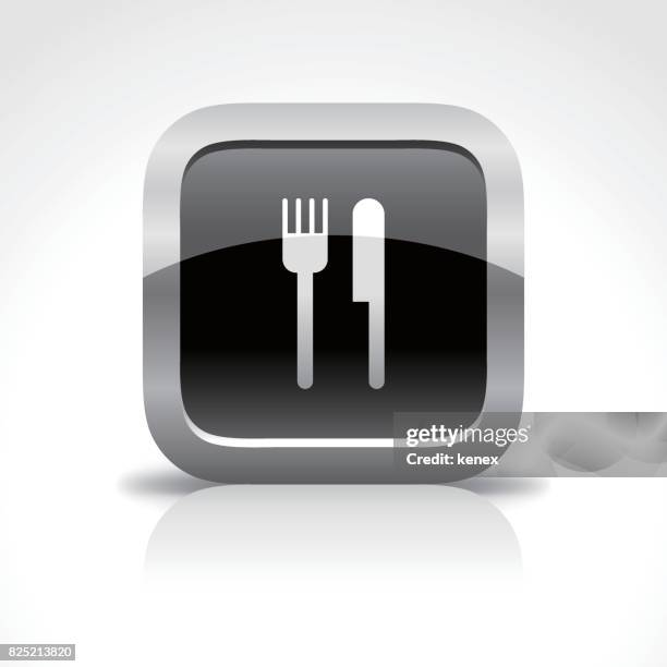 Restaurant And Food Glossy Button Icon High-Res Vector Graphic