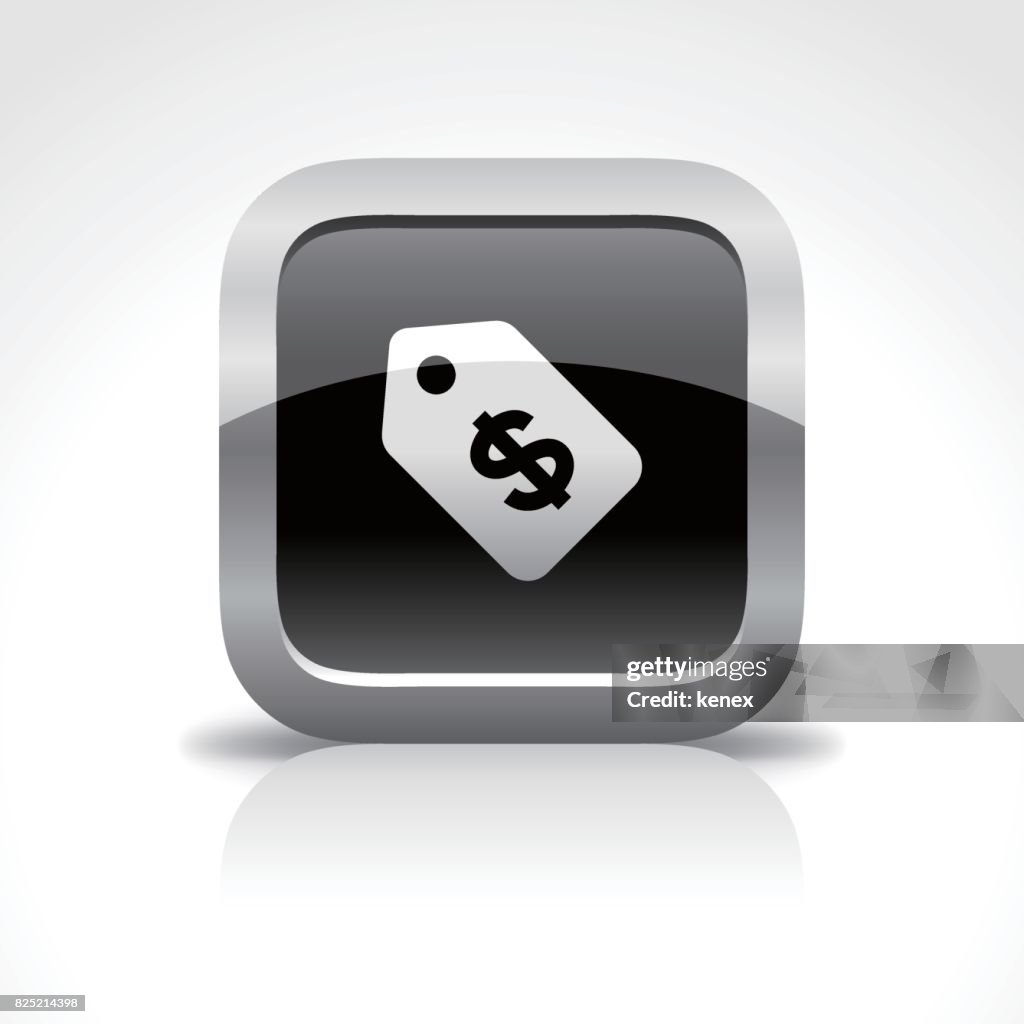 Price Tag Glossy Button Icon