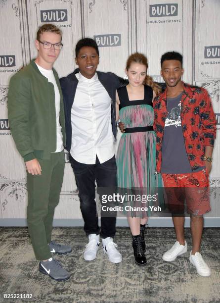 Will Poulter, Joseph David-Jones, Kaitlyn Dever and Algee Smith attend Buiild series to discuss the new film "Detroit" at Build Studio on August 1,...