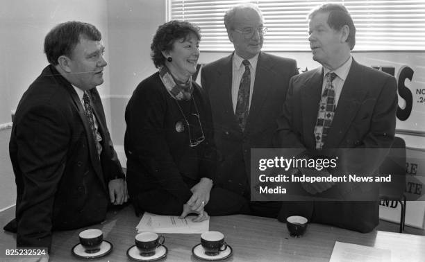 Fine Gael MEPs Joe McCartin, Alan Gillis, Mary Benotti and Josh Cusanhan after their Press Cnference for a Yes Vote in the Divorce Referendum, .