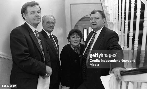 Fine Gael MEPs Joe McCartin, Alan Gillis, Mary Benotti and Josh Cusanhan after their Press Cnference for a Yes Vote in the Divorce Referendum, .