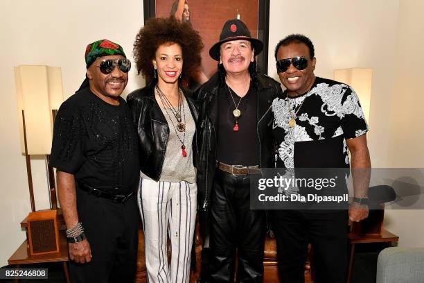 Ernie Isley, Cindy Blackman Santana, Carlos Santana, and Ronald Isley attend the Santana and The Isley Brothers Media Event at Electric Lady Studio...