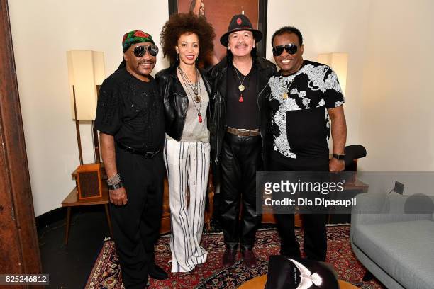Ernie Isley, Cindy Blackman Santana, Carlos Santana, and Ronald Isley attend the Santana and The Isley Brothers Media Event at Electric Lady Studio...