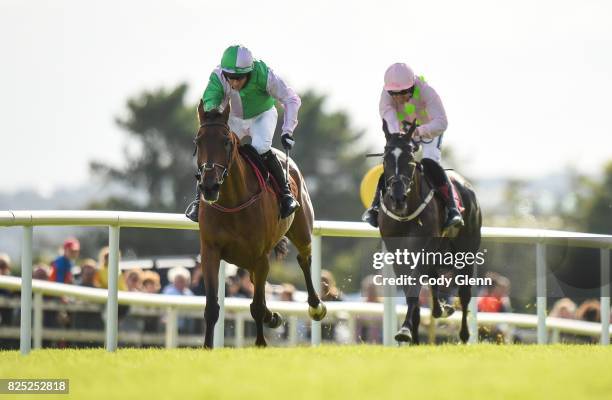 Galway , Ireland - 1 August 2017; Three Wise Men, with Noel Fehily up, on their way to winning the Latin Quarter Beginners Steeplechase ahead of...