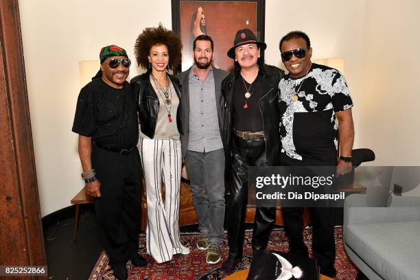 Ernie Isley, Cindy Blackman Santana, Sony Music Entertainment Legacy Recordings president Adam Block, Carlos Santana, and Ronald Isley attend the...