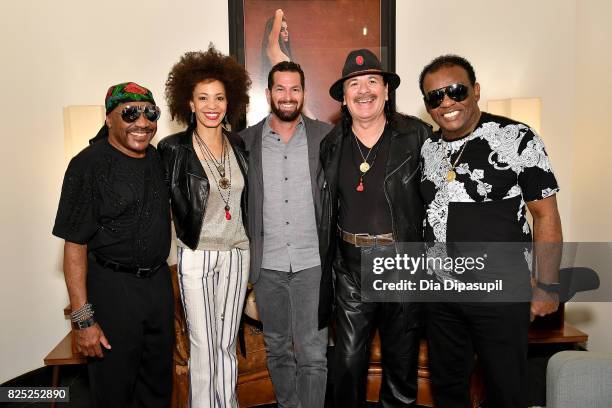 Ernie Isley, Cindy Blackman Santana, Sony Music Entertainment Legacy Recordings president Adam Block, Carlos Santana, and Ronald Isley attend the...