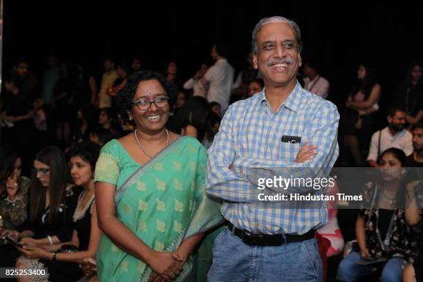 Sarada Muraleedharan and JK Dadoo spotted during the India Couture Week 2017 on July 29, 2017 in New Delhi, India.