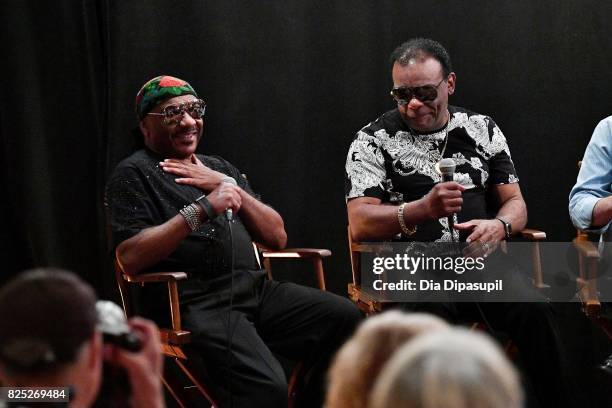 Ernie Isley and Ronald Isley attend the Santana and The Isley Brothers Media Event at Electric Lady Studio on August 1, 2017 in New York City.
