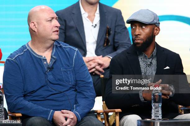 Shawn Ryan and Aaron Rahsaan Thomas attend the 2017 Summer TCA Tour - CBS Panels at Various Locations on August 1, 2017 in Los Angeles, California.