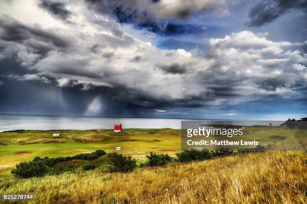 Rainbow is seen prior to the Ricoh Women's British Open at Kingsbarns Golf Links on August 1, 2017 in Kingsbarns, Scotland.
