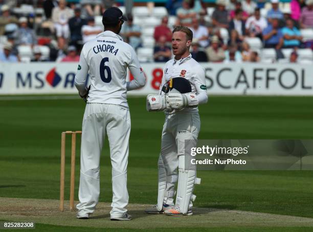 Essex's Adam Wheater during the Domestic First Class Multi - Day match between Essex and West Indies at the Cloudfm County Ground on August 01, 2017...