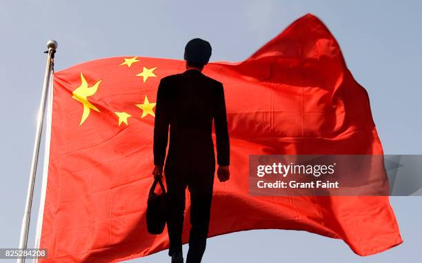 executive businessman in double exposure. - china trade stock pictures, royalty-free photos & images