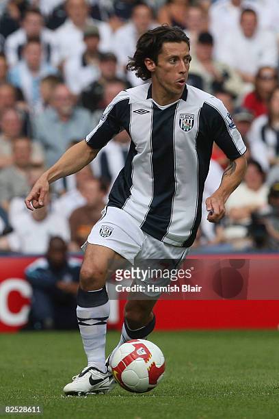 Robert Koren of West Bromwich in action during the Barclays Premier League match between West Bromwich Albion and Everton at the Hawthorns on August...
