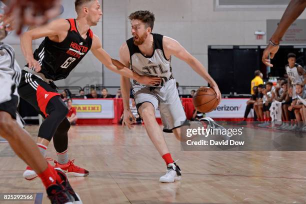 Ryan Kelly of the Atlanta Hawks dribbles the ball against the Houston Rockets during the 2017 Summer League on July 14, 2017 at the Cox Pavilion in...