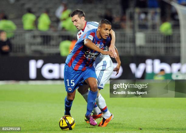 Youssef EL ARABI - Anthony REVEILLERE - - Lyon / Caen - 37eme journee de Ligue 1,
