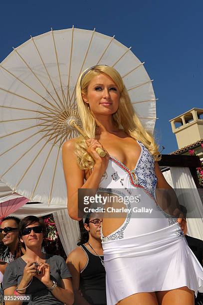 Actress and fashion icon Paris Hilton poses as HairTech International teams up with Sally Beauty Supply to launch "The Bandit", the first...