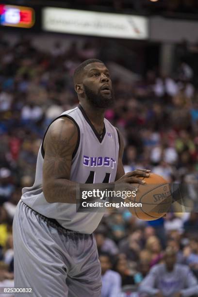 Ghost Ballers Ivan Johnson in action vs Trilogy at American Airlines Center. Week 7. Dallas, TX 7/30/2017 CREDIT: Greg Nelson