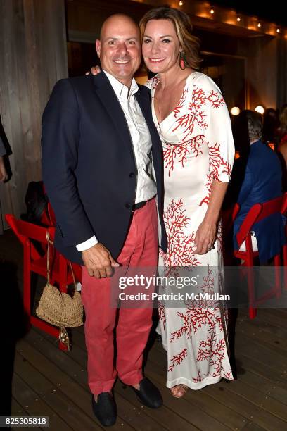 Tom DÕAgostino Jr. And Luann D'Agostino attend Janna Bullock Celebrates an Endless Summer at Private Residence on July 23, 2017 in Southampton, New...