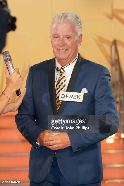 Derek Acorah enters the Big Brother House for the Celebrity Big Brother launch at Elstree Studios on August 1, 2017 in Borehamwood, England.