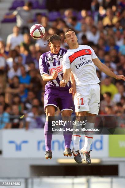 Daniel Congre / Mevlut Erding - - Toulouse / PSG - 4eme journee de Ligue 1 -