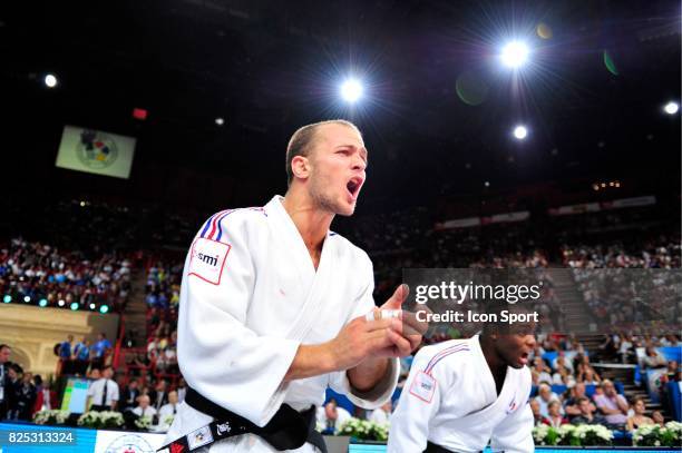 Joie Ugo LEGRAND / Dimitri DRAGIN - France / Bresil - - Competition par equipe Hommes - Championnats du Monde de Judo 2011 - Paris - ,