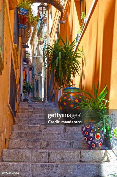 taormina, italy (editorial) - taormina stock pictures, royalty-free photos & images