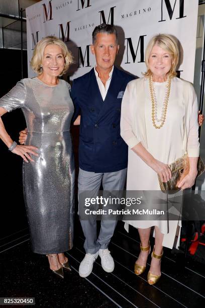 Susan Magrino, Stefano Tonchi and Martha Stewart at Magrino PR 25th Anniversary at Bar SixtyFive at Rainbow Room on July 25, 2017 in New York City.