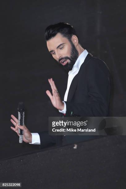 Big Brother's Bit On The Side' presenter Rylan Clark attends the Celebrity Big Brother launch at Elstree Studios on August 1, 2017 in Borehamwood,...