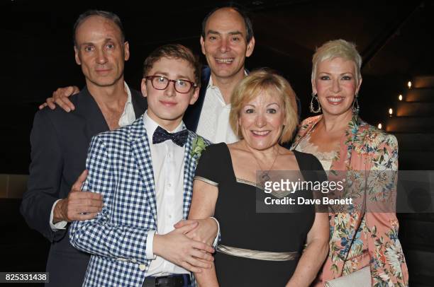 Director Neal Foster poses with cast members Ashley Cousins, Benedict Martin, Gilly Tompkins and Rachel Stanley at the press night after party for...