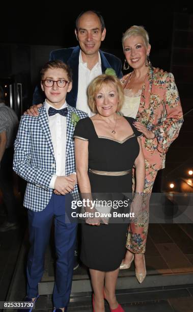 Cast members Ashley Cousins, Benedict Martin, Gilly Tompkins and Rachel Stanley attend the press night after party for "David Walliams' Gangsta...