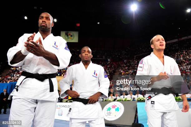 Teddy RINER / Dimitri DRAGIN / Ugo LEGRAND - France / Bresil - - Competition par equipe Hommes - Championnats du Monde de Judo 2011 - Paris - ,