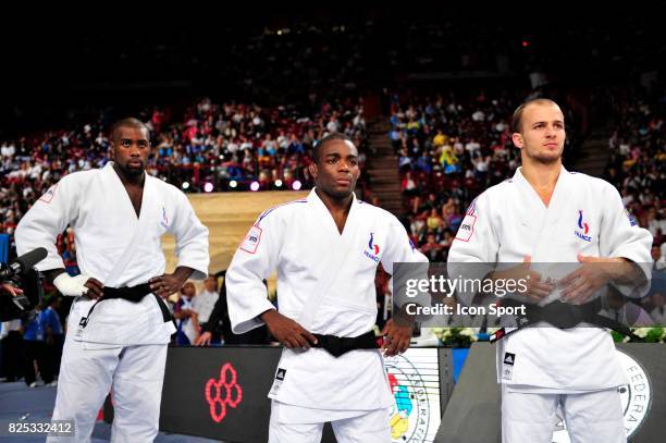 Teddy RINER / Dimitri DRAGIN / Ugo LEGRAND - France / Bresil - - Competition par equipe Hommes - Championnats du Monde de Judo 2011 - Paris - ,