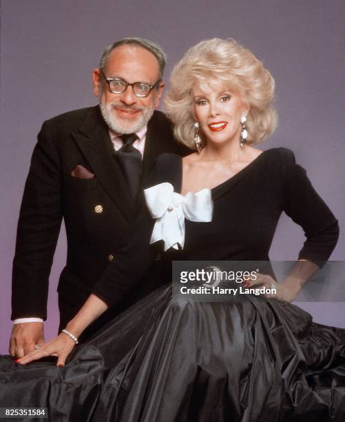 Comedian Joan Rivers and husband Edgar Rosenberg pose for a portrait in 1987 in Los Angeles, California.
