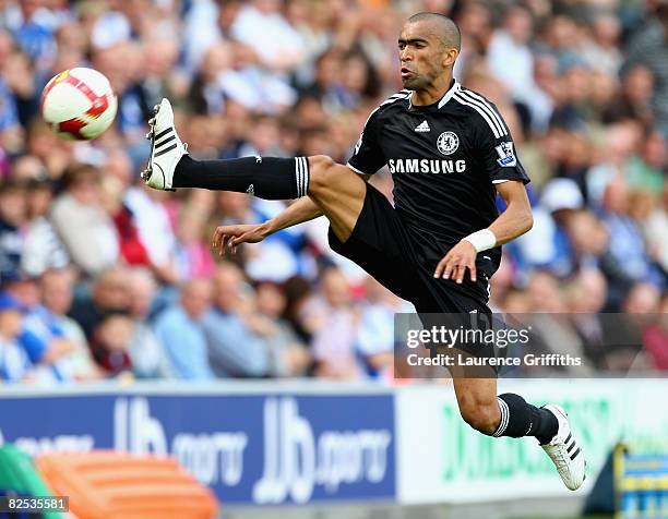 Jose Bosingwa of Chelsea in action during the Barclays Premier League match between Wigan Athletic and Chelsea at The JJB Stadium on August 24, 2008...