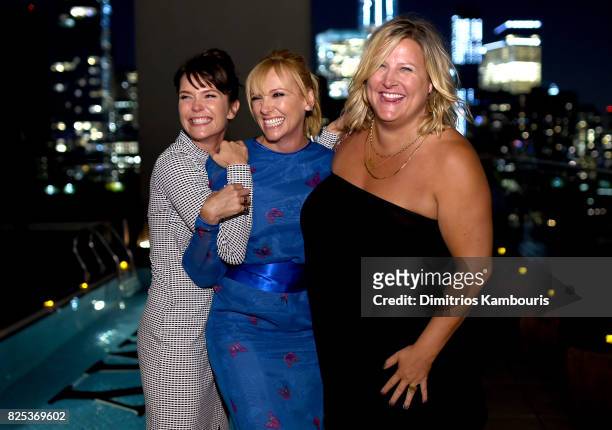 Katie Aselton, Toni Collette and Bridget Everett attend the screening Of "Fun Mom Dinner" at Landmark Sunshine Cinema on August 1, 2017 in New York...