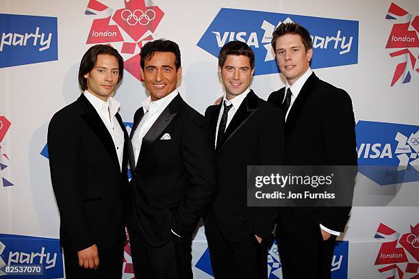 Il Divo attends the London 2012 Olympic Handover Party at The Mall on August 24, 2008 in London, England.