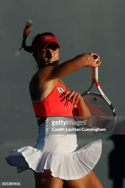 Alize Cornet of France competes against Catherine Bellis of the United States during day 2 of the Bank of the West Classic at Stanford University...