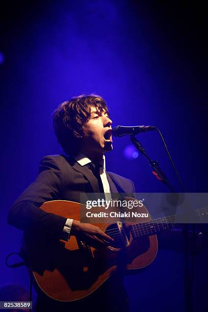 Alex Turner of Arctic Monkeys and The Last Shadow Puppets performs at the Reading Festival on August 24, 2008 in Reading, England.