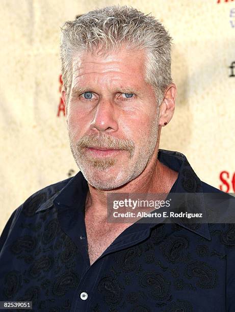 Actor Ron Perlman arrives at the series premiere screening of FX Network's "Sons of Anarchy" held at the Paramount Studios theater on August 24, 2008...