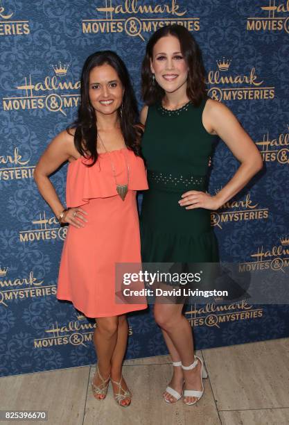 Actresses Danica McKellar and Erin Krakow attend the premiere of Hallmark Movies & Mysteries' "Garage Sale Mystery" at The Paley Center for Media on...