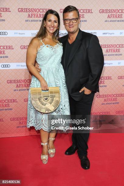 Torsten Koch and his wife Annika Koch during the 'Griessnockerlaffaere' premiere at Mathaeser Filmpalast on August 1, 2017 in Munich, Germany.