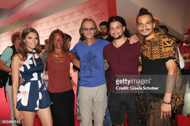 Eisi Gulp and his wife Yvonne, daughter Aliyah , son Aaron and son Anthony during the 'Griessnockerlaffaere' premiere at Mathaeser Filmpalast on...