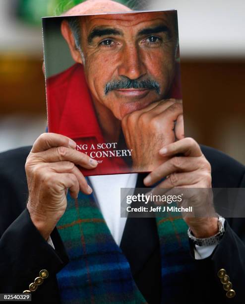 Sir Sean Connery unveils his new book entitled 'Being A Scot' at the Edinburgh book festival August 25, 2008 in Edinburgh, Scotland. The launch of...