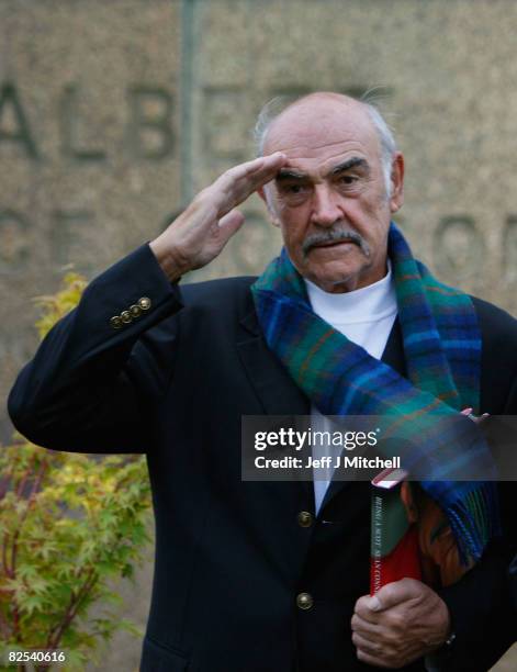 Sir Sean Connery unveils his new book entitled 'Being A Scot' at the Edinburgh book festival August 25, 2008 in Edinburgh, Scotland. The launch of...