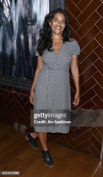 Actress Sarita Choudhury attends the screening after party for "Fun Mom Dinner" hosted by Momentum Pictures with the Cinema Society and SVEDKA at...